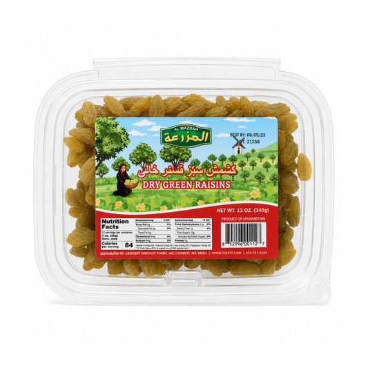 NT71 - Al Mazrah Green Raisin 12 x 12 oz (340g) Cont.