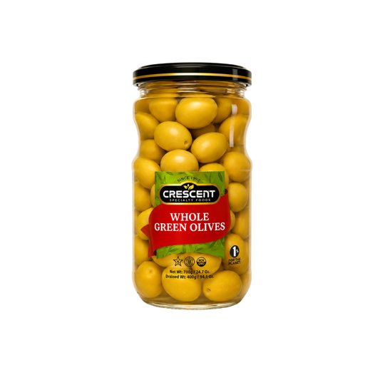 OV01C – Crescent Whole Green Olives 12 x 24.6 oz (700g)
