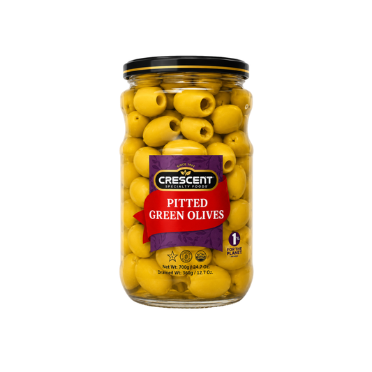 OV01K – Crescent Pitted Green Olives 12 x 24.6 oz (700g)