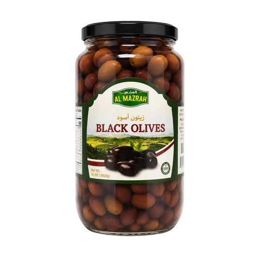 OV0505 –  Almazrah BLACK Olives 12 x 35 oz (1000g)