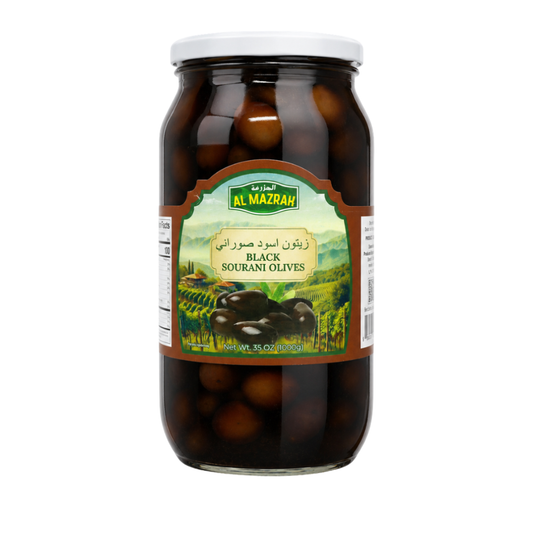 OV0506 - AL Mazrah Sourani Black Olives 12 x 35 oz (1000g)