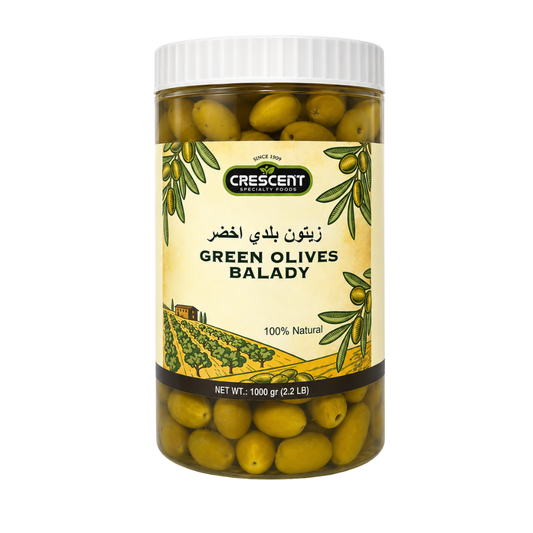 OV05 – Crescent Balady Green Olives 9 x 35 oz (1000g)