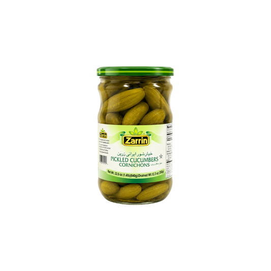 PK30B – Zarrin Pickled Cucumbers Cornichons 12 x 640 g.