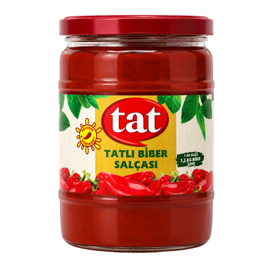 SC02BA - Tat Sweet Red Pepper paste (TATLI BiBER SALCASI) 12 X 19.4 oz (550g)