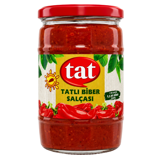 SC02BA - Tat Sweet Red Pepper paste (TATLI BiBER SALCASI) 12 X 19.4 oz (550g)