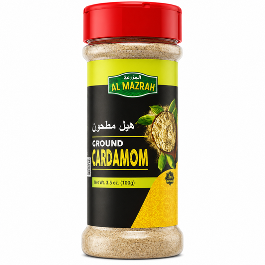 SP07A - Al Mazrah Ground Cardamom Jar 24 x 3.5 Oz (100g)