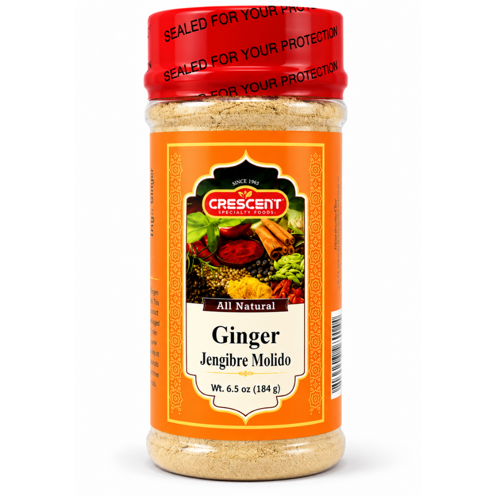 SP12B – Crescent Ginger Powder 12 x 6.5 oz (184g) Jars (Orange Lable)