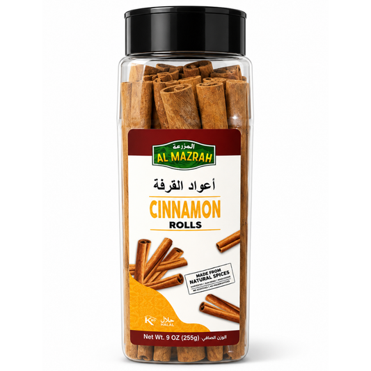 SP34L –  Al Mazrah Pipe Cinnamon Rolls 12 x 9 oz Large Jar