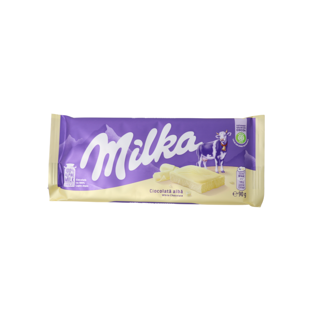 SW0806 – Milka White Chocolate Bars 24 x 90 gr