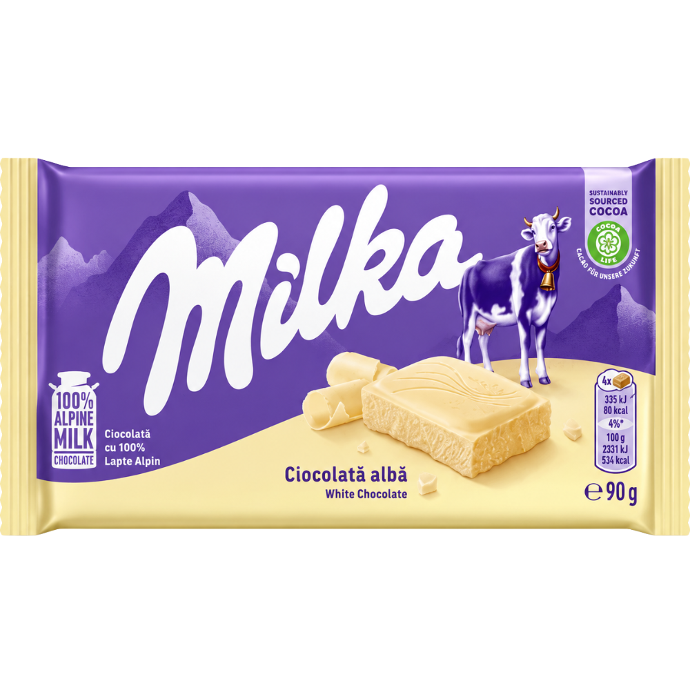 SW0806 – Milka White Chocolate Bars 24 x 90 gr