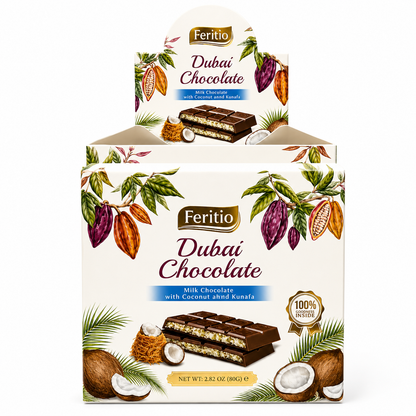 SW0906 - Feritio Coconut Dubai Chocolate Bars  81 x 80 g.