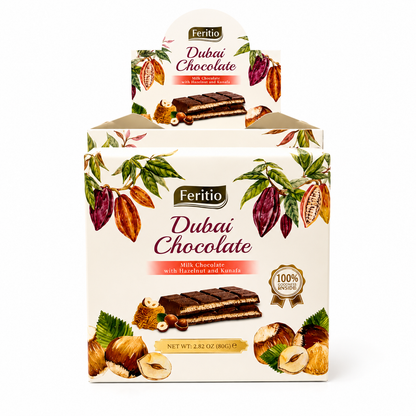 SW0907 - Feritio Hazelnut Dubai Chocolate Bars 81 x 80 gr