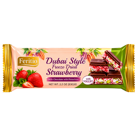 SW0913 - Feritio Dubai Style Freez Strawberry Cho Bars 84 x 63g.