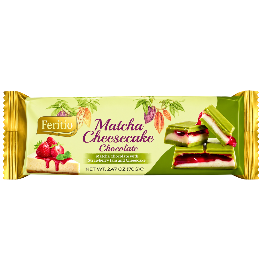 SW0914 - Feritio Matcha Cheesecake Strawberry Bar 84 x 70g