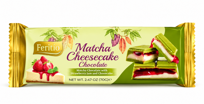 SW0914 - Feritio Matcha Cheesecake Strawberry Bar 84 x 70g