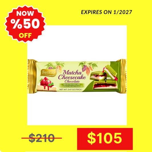 SW0914 - Feritio Matcha Cheesecake Strawberry Bar 84 x 70g