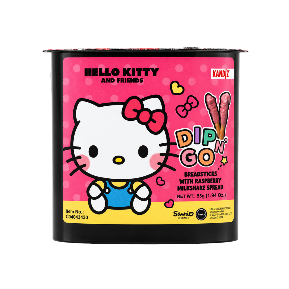 SW1705 - Kandiz Dip N Go Hello kitty Raspberry 24 X 55 g