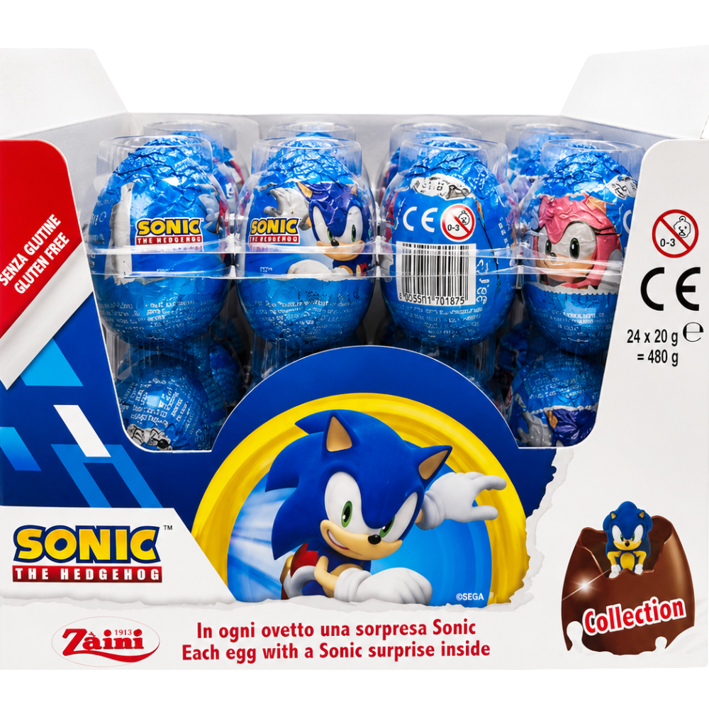 SW5202 - Zaini Sonic Surprise Eggs 24 x 20 gr