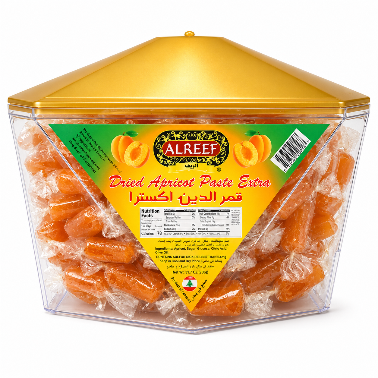SW9023 - AL Reef Exta Dried Apricot Paste  (Plastic Container) Twist 12 x 32 oz (900g)