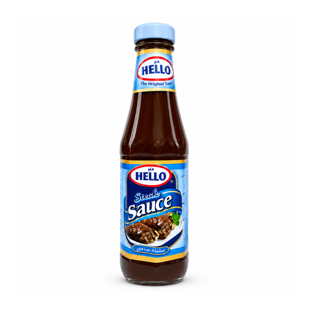 SY01A – Hello (Glass) Steak Sauce 12 x 12 oz (340g)