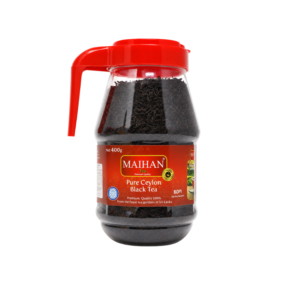 T42D - Maihan Earl Grey Pure Ceylon Black Tea Leaves  Plastic Jar 10 x 400 gr