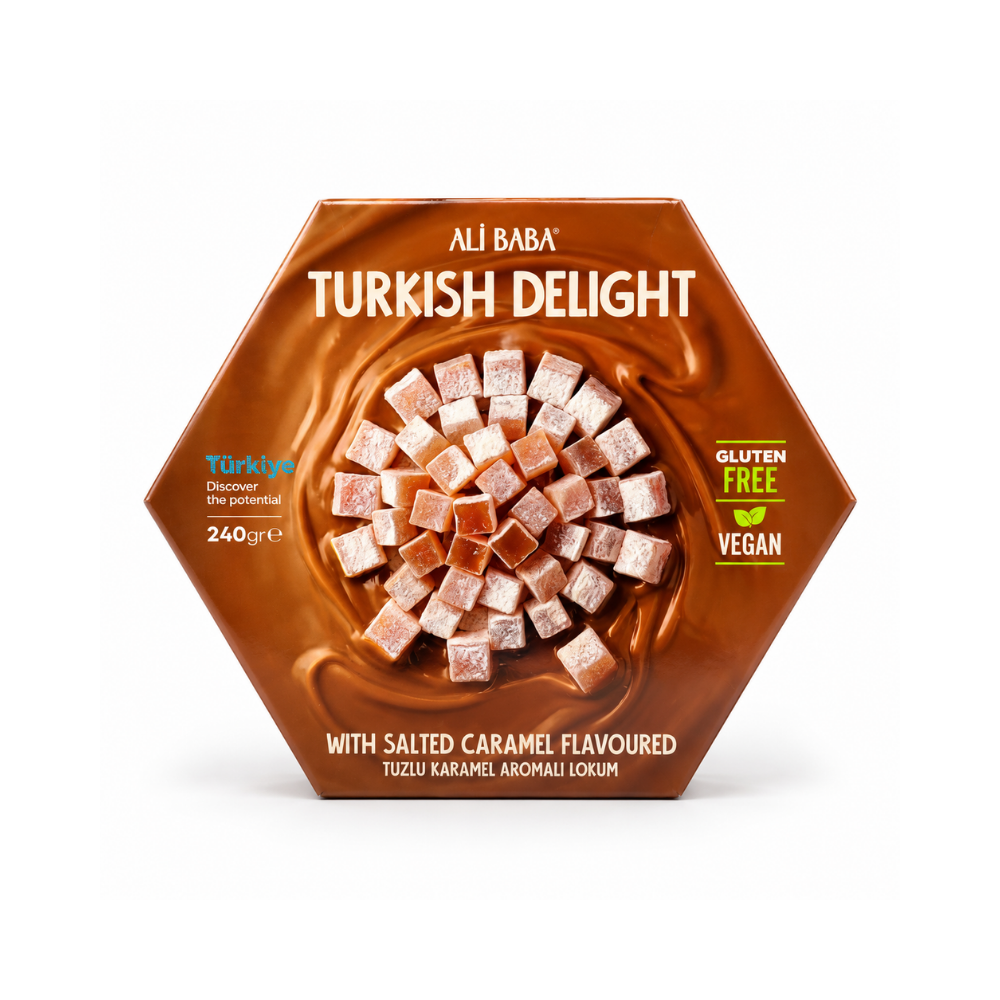 TD0102 - Ali Baba Turkish Delight With Salted Caramel 12 x 240 g