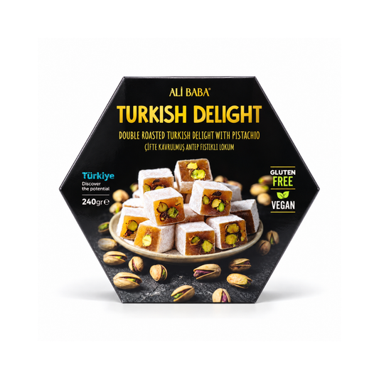 TD0104 - Ali Baba Turkish Delight With Double Roasted Pistachio 12 x 240 g
