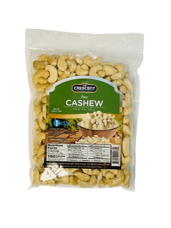 NT60 - Crescent Raw Cashew 16x12oz
