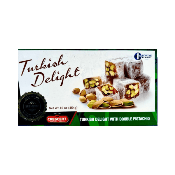 TD01B - Crescent Double Pistachio Turkish Delight  12 x 454 gr.