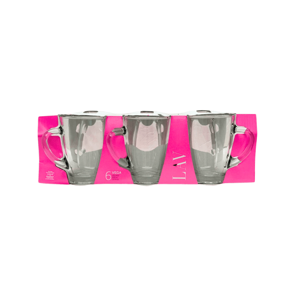 KW08F - Lav Tea Glass Mug 6 Pcs