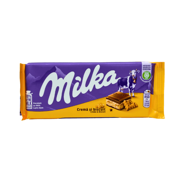 SW0802 - Milka Cream & Biscuit  Bars 18 x100 gr