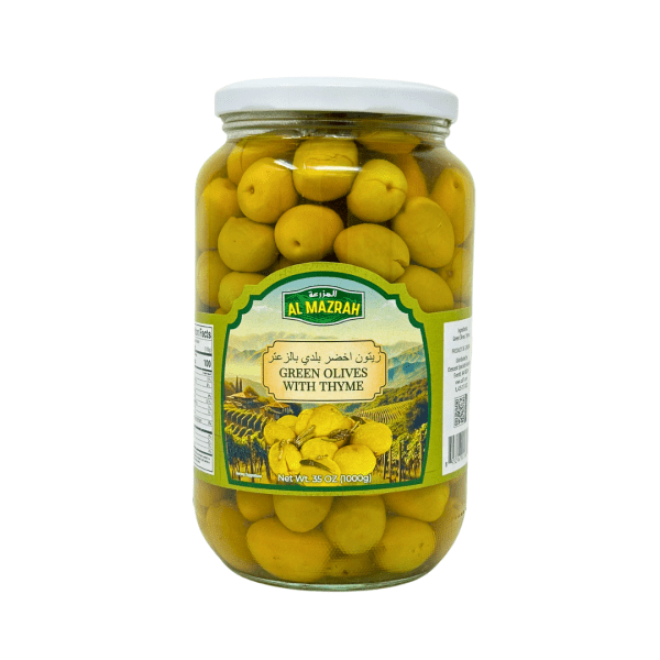 OV08 - AL Mazrah Green Olives With Thyme 12 x 1 kg