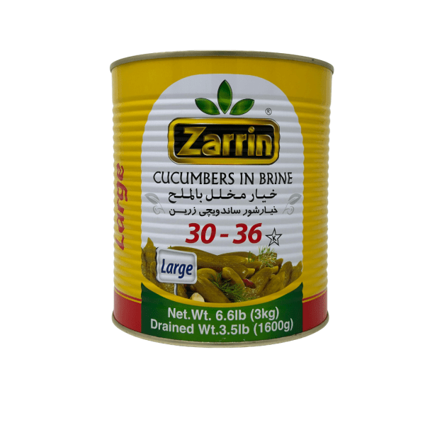 PK30G - Zarrin Cucumber in Brine (30-36) 6 x 3000 g tins