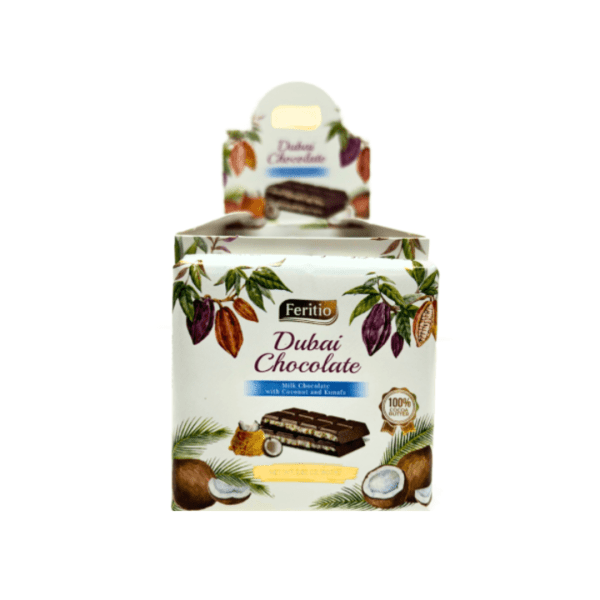 SW0906 - Feritio Coconut Dubai Chocolate Bars 9 x 9 x 80 g.