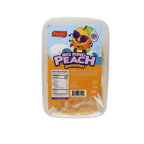 GM0701 - Feritio Gummy Peach Ring 12 x 454g Tubs